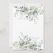 ほこりっぽいブルーフローラベビーイン開花ベビーシャワー 招待状 (裏面)