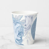 ほこりっぽいブルーフローラベビーイン開花ベビーシャワー 紙コップ (右)
