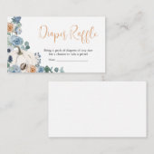 ほこりっぽいブルーフローラホワイトパンプキンおむつラッフル エンクロージャーカード (正面/裏面)