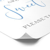 ほこりっぽいブルーフローラボホベビーは甘いサイン ポスター (角)