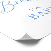 ほこりっぽいブルーフローラボーホーブックベビーのサイン ポスター (角)