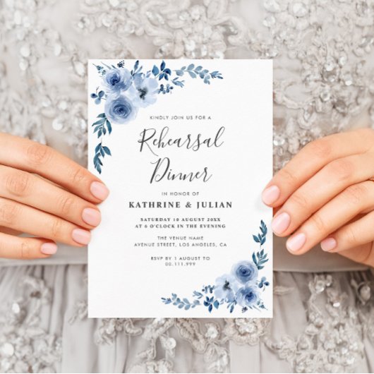 ほこりっぽいブルーフローラリースリハーサル 招待状