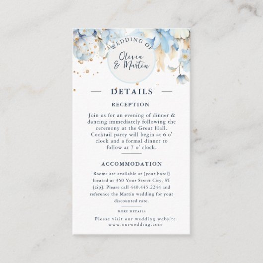 ほこりっぽいブルーフローラロマンス詳細エンクロージャカード エンクロージャーカード (正面)