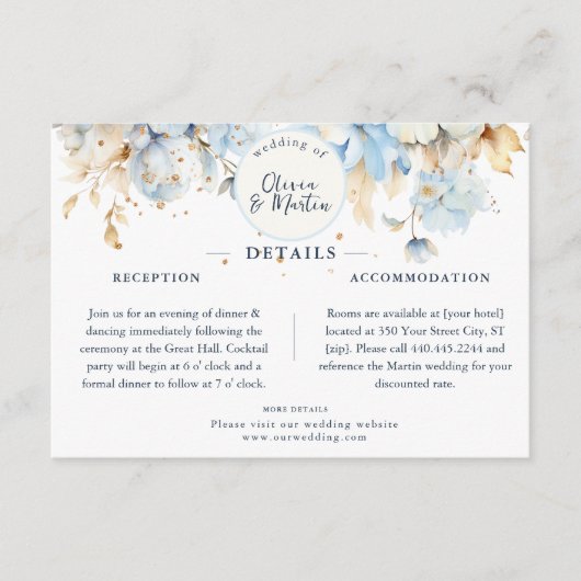 ほこりっぽいブルーフローラロマンス詳細エンクロージャカード エンクロージャーカード (正面)