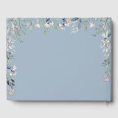 ほこりっぽいブルーフローラワイルドフラワーカスケード結婚ズ ゲストブック (裏面)