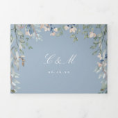 ほこりっぽいブルーフローラワイルドフラワーフォト結婚ズ 三つ折り招待状 (カバー)