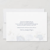 ほこりっぽいブルーフローラ植物水結婚色の サンキューカード (裏面)