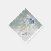 ほこりっぽいブルーフローラ水彩紙ナプキン スタンダードカクテルナプキン (角)