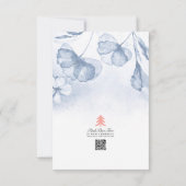 ほこりっぽいブルーフローラ水色リハーサルディナー 招待状 (裏面)