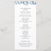 ほこりっぽいブルーフローラ結婚式 プログラム (裏面)