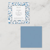 ほこりっぽいブルーフローラ結婚披露宴エンクロージャカード エンクロージャーカード (正面/裏面)