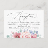 ほこりっぽいブルーフローラ結婚披露宴エンクロージャカード エンクロージャーカード (正面)