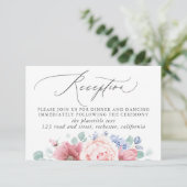 ほこりっぽいブルーフローラ結婚披露宴エンクロージャカード エンクロージャーカード (スタンド正面)