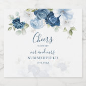 ほこりっぽいブルーフローラ緑結婚植物園 スパークリングワインラベル (シングルラベル)