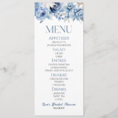 ほこりっぽいブルーフローラ花ブライダルシャワー食品 メニュー (正面)
