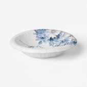 ほこりっぽいブルーフローラ花ブライダルシャワー ペーパーボウル (傾斜あり)