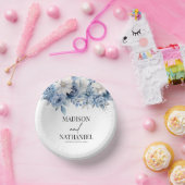 ほこりっぽいブルーフローラ花ボタニカル結婚ズ ペーパーボウル (パーティー)