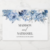 ほこりっぽいブルーフローラ花庭園の結婚式 スパークリングワインラベル (シングルラベル)