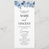 ほこりっぽいブルーフローラ花庭園の結婚式 プログラム (正面)