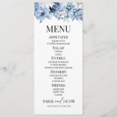 ほこりっぽいブルーフローラ花庭園の結婚式 メニュー (正面)