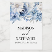 ほこりっぽいブルーフローラ花庭園の結婚式 ワインラベル (シングルラベル)