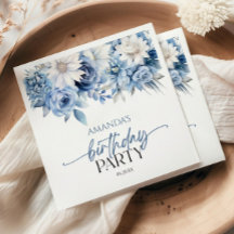 ほこりっぽいブルーフローラ花誕生会