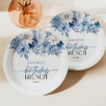 ほこりっぽいブルーフローラ花誕生日ブランチパーティー<br><div class="desc">これらはダスティブルーフローラ花誕生日ブランチパーティー紙プレート!</div>