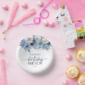 ほこりっぽいブルーフローラ花誕生日ブランチパーティー ペーパーボウル (パーティー)