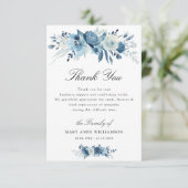 ほこりっぽいブルーフローラ葬式ありがとう サンキューカード (スタンド正面)