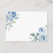 ほこりっぽいブルーフローラ赤ちゃんシャワーおむつラッフル エンクロージャーカード (裏面)