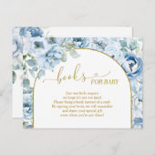 ほこりっぽいブルーフローラ赤ちゃんシャワーベビー本 インビテーションポストカード (正面/裏面)