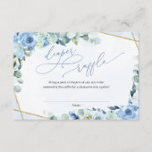 ほこりっぽいブルーフローラ金ゴールド幾何学的おむつラッフル エンクロージャーカード (正面)