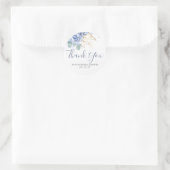 ほこりっぽいブルーフローラ金ゴールド緑ありがとう ラウンドシール (バッグ)