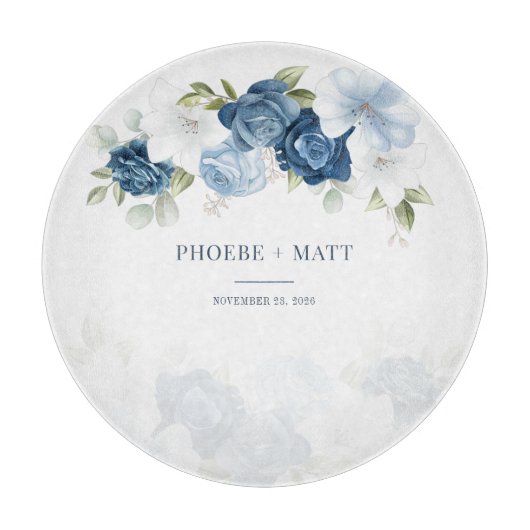 ほこりっぽいブルーフローラ開花ユーカリプタス多肉質 カッティングボード (正面)