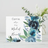 ほこりっぽいブルーフローラ2メイド・オブ・オーナー(花嫁付き添い人)マロンフラワー 招待状 (スタンド正面)