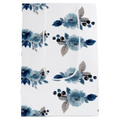 ほこりっぽいブルーフローラ ミディアムペーパーバッグ (裏面)