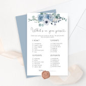 ほこりっぽいブルーブライダルあなたの財布ゲームの中に何がある