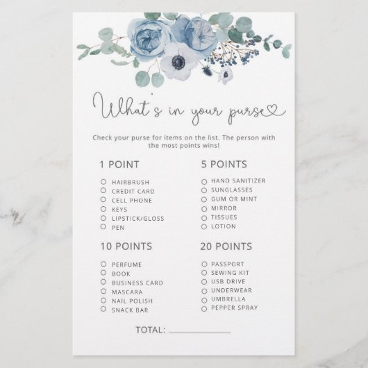 ほこりっぽいブルーブライダルあなたの財布ゲームの中に何がある (正面)