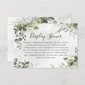 ほこりっぽいブルーブライダルシャワーボホディスプレイシャワーカード エンクロージャーカード (正面/裏面)