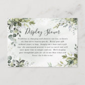 ほこりっぽいブルーブライダルシャワーボホディスプレイシャワーカード エンクロージャーカード (正面)