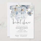 ほこりっぽいブルーブライダルシャワー招待 招待状 (正面)