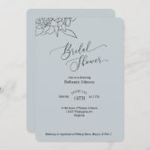 ほこりっぽいブルーブライダルシャワー招待 招待状 (正面/裏面)