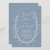 ほこりっぽいブルーブライダルシャワー招待 招待状 (正面/裏面)