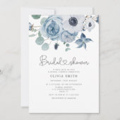 ほこりっぽいブルーブライダルシャワー 招待状 (正面)