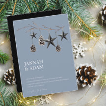 ほこりっぽいブルーブラッククリスマススターズ結婚ピネコーン