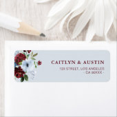 ほこりっぽいブルーブルゴーニュフローラ住所 シール (インサイチュ)