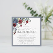 ほこりっぽいブルーブルゴーニュ水の色のバーチャルシャワー 招待状 (スタンド正面)