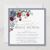 ほこりっぽいブルーブルゴーニュ水の色のバーチャルシャワー 招待状 (正面)