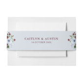 ほこりっぽいブルーブルゴーニュ結婚ーフローラのベリーバンド 招待状ベリーバンド (正面例)