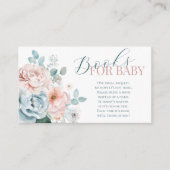 ほこりっぽいブルーベビーシャワーブックベビーチケット エンクロージャーカード (正面)